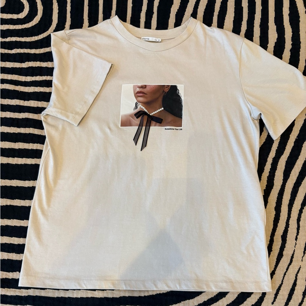 Elegant Cream Graphic Tee